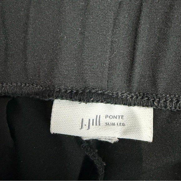 J. Jill Black Pintucked Ponte Slim-Leg Pants Pull On Stretch Large‎ Casual - Picture 4 of 10